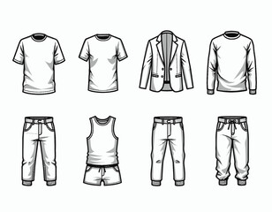 Men's Clothing Template Set  
- men's clothing
- template
- apparel
- design
- fashion
- illustration
- vector
- clothes
- outfit