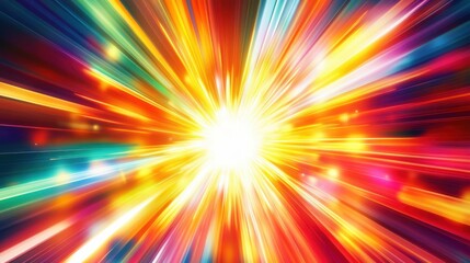 Obraz premium An energetic burst of intersecting, luminous rays with vibrant color gradients and high contrast, modern and radiant
