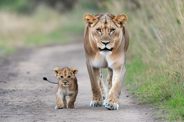 Obraz premium lion cub in the wild