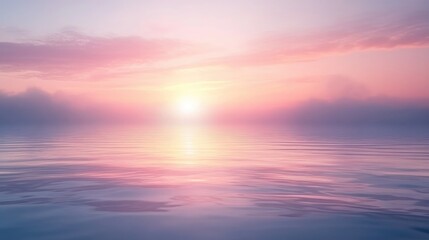 Fototapeta premium Serene Soft Pink Ocean Sunset Background