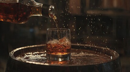 The Art of Pouring Whiskey with Dramatic Details