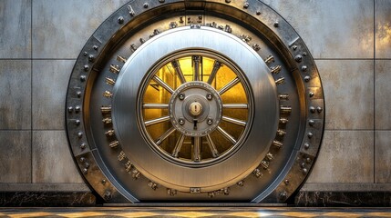 Obraz premium Reinforced Steel Vault Door for Security