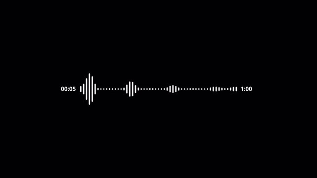 60 seconds Audio waveform spectrum animation with transparent background,4k animated  digital audio spectrum background video


