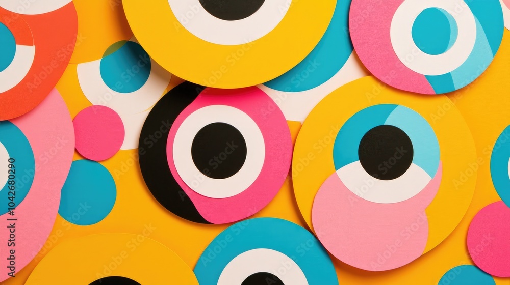 Poster vibrant abstract colorful overlapping circles background