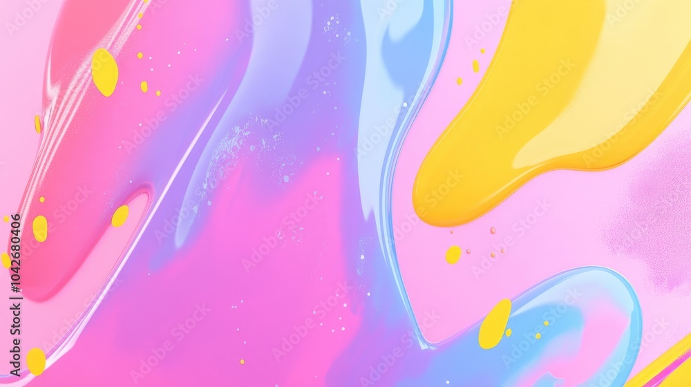 Poster colorful abstract art with dynamic splashes