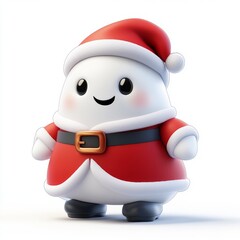 Cute Cartoon Ghost in Christmas Outfit