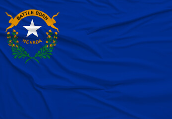 Flag of Nevada, High Quality fabric and Grunge Image of Nevada USA. USA states Nevada Fabric flag.