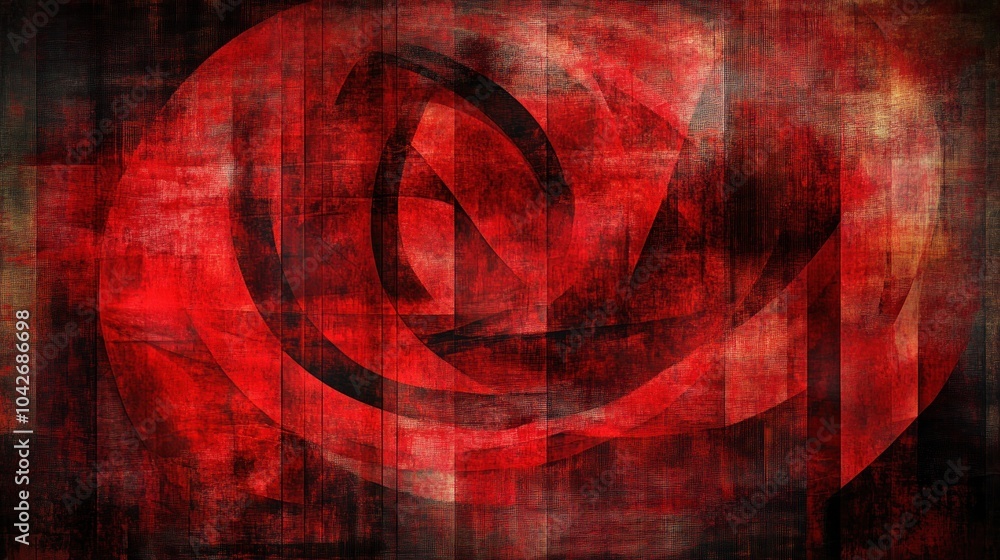 Poster abstract red and black grunge background with overlapping geometric shapes.