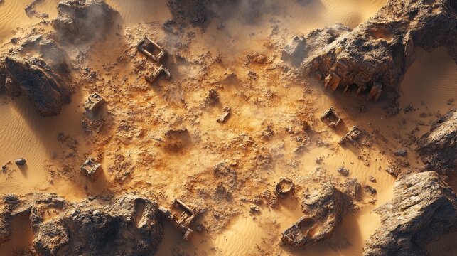 Epic DnD Desert Battlefield Map Featuring Shifting Dunes and Ruins for Tactical Encounters