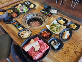 Korea food. Grilled beef ribs