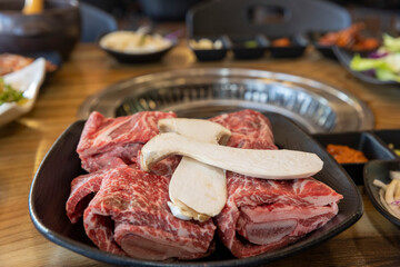 Korea food. Grilled beef ribs