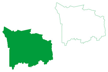 Ibicarai municipality (Bahia state, Municipalities of Brazil, Federative Republic of Brazil) map vector illustration, scribble sketch Ibicaraí map