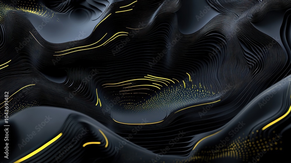 Poster abstract fractal lines background a topographic map inspired design with flowing patterns and dynami
