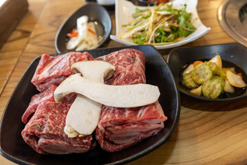 Korea food. Grilled beef ribs