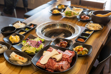 Korea food. Grilled beef ribs