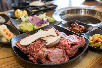 Korea food. Grilled beef ribs