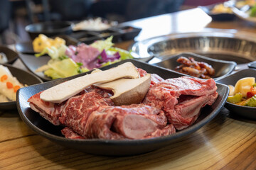 Korea food. Grilled beef ribs