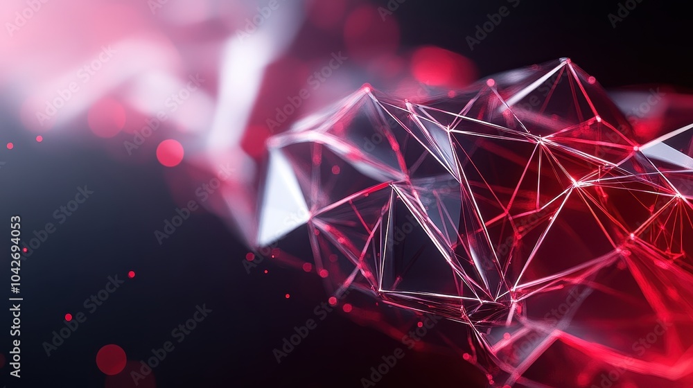 Aufkleber exploring abstract geometric neon red backgrounds in generative ai artistry for modern digital desig