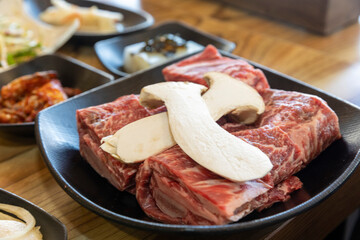Korea food. Grilled beef ribs