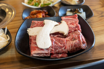 Korea food. Grilled beef ribs