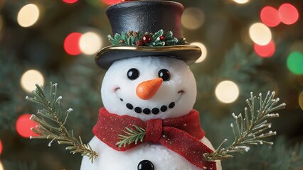 snowman on christmas tree