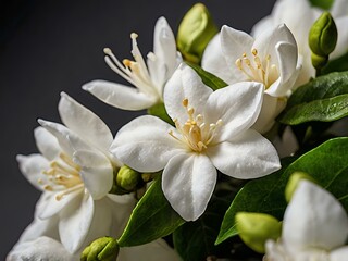 Fototapeta premium beautiful jasmine flowers photographed from close range