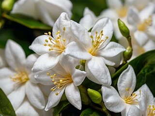 Obraz premium beautiful jasmine flowers photographed from close range