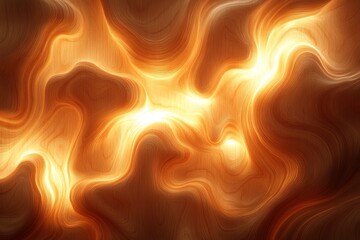 Obraz premium Abstract digital art with swirling, flowing patterns in shades of orange and yellow.
