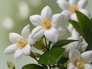 Fototapeta premium beautiful jasmine flowers photographed from close range