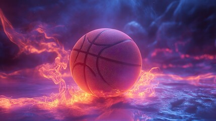 Fototapeta premium Basket ball in glowing motion