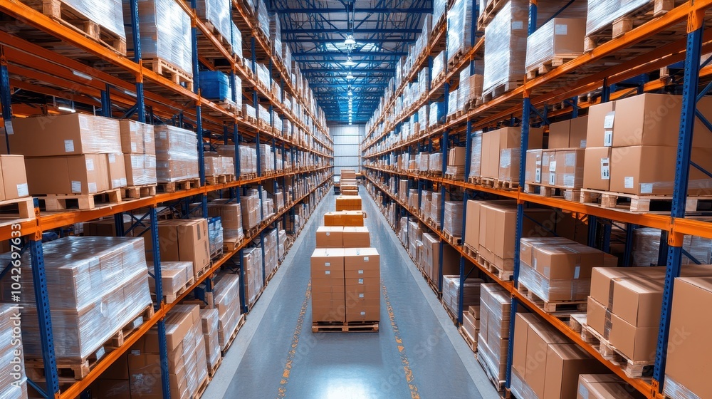 Poster efficient high-shelf automatic warehouse designed for large-scale distribution and inventory managem
