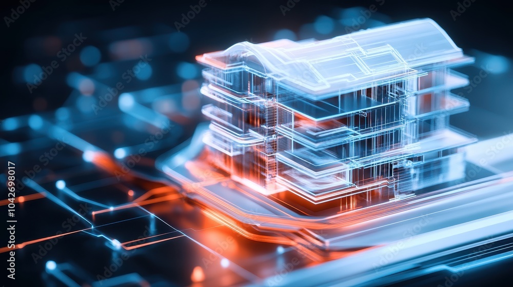 Poster innovative architectural designs exploring the future of construction rendering with generative ai i