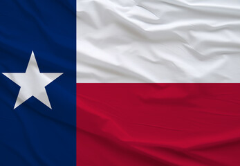 Flag of Texas, High Quality fabric and Grunge Image of Texas USA. USA states Texas Fabric flag.