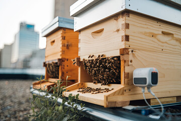 Urban beekeeping with smart hives for monitoring