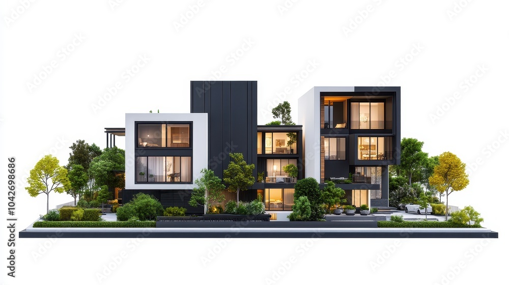 Poster exploring modern generic contemporary style in miniature architecture a vision of minimalist design 