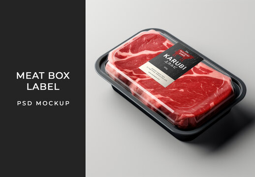 Meat Box Label Mockup With Generative AI