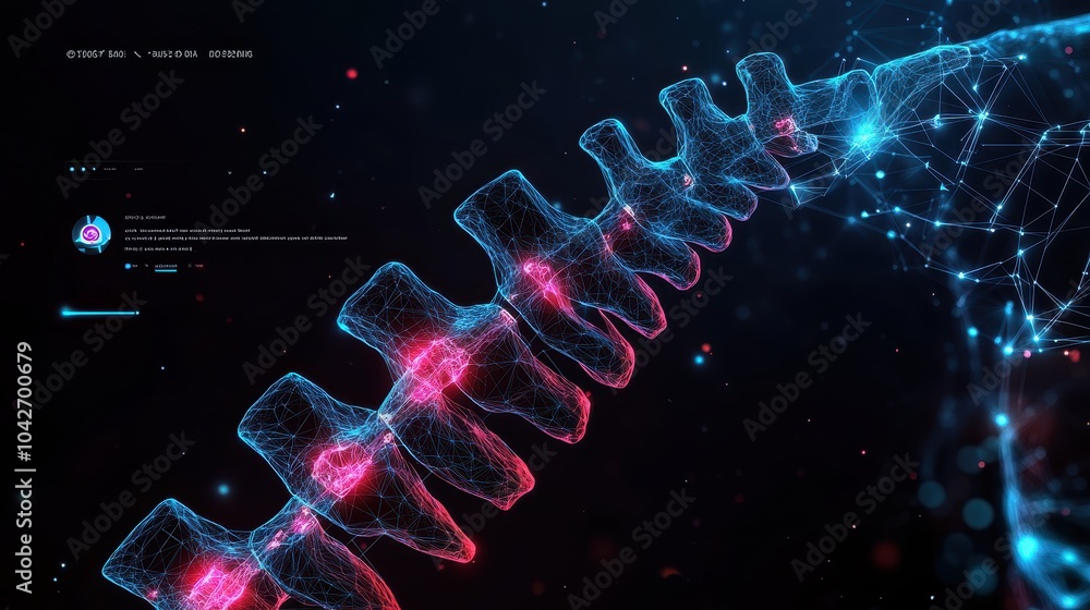 Poster innovative anatomical biological wireframe landing page template for engaging user experience in hea