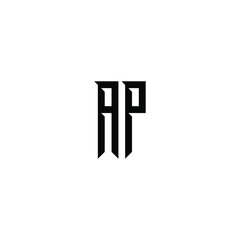 AP monogram logo design letter text name symbol monochrome logotype alphabet character simple logo