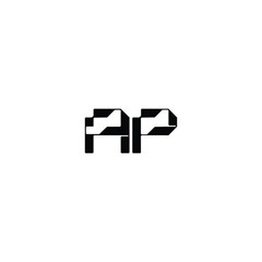 AP monogram logo design letter text name symbol monochrome logotype alphabet character simple logo