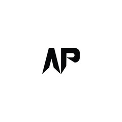 AP monogram logo design letter text name symbol monochrome logotype alphabet character simple logo