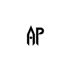 AP monogram logo design letter text name symbol monochrome logotype alphabet character simple logo