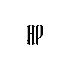 AP monogram logo design letter text name symbol monochrome logotype alphabet character simple logo
