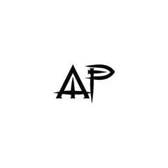 AP monogram logo design letter text name symbol monochrome logotype alphabet character simple logo