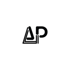 AP monogram logo design letter text name symbol monochrome logotype alphabet character simple logo