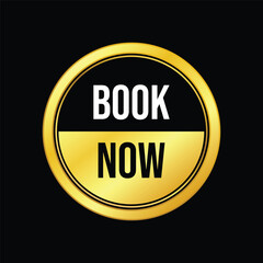 Book Now button Golden Vector 

