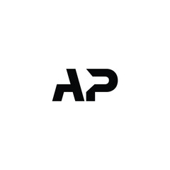 AP monogram logo design letter text name symbol monochrome logotype alphabet character simple logo