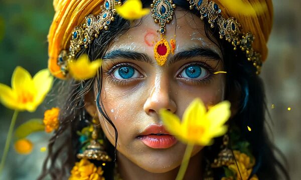 Cute Lord Krishna portrait