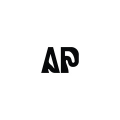 Obraz premium AP monogram logo design letter text name symbol monochrome logotype alphabet character simple logo