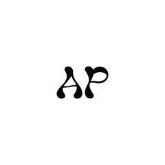 AP monogram logo design letter text name symbol monochrome logotype alphabet character simple logo
