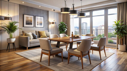 modern living room with fireplace